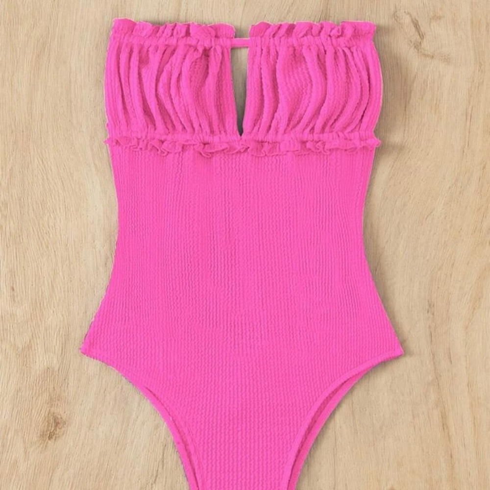 SHEIN strapless one piece swimsuit